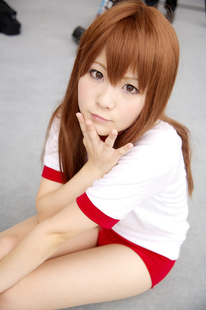 to-kamui, character request, highres, photo (medium), source request, brown hair, cosplay, gym uniform