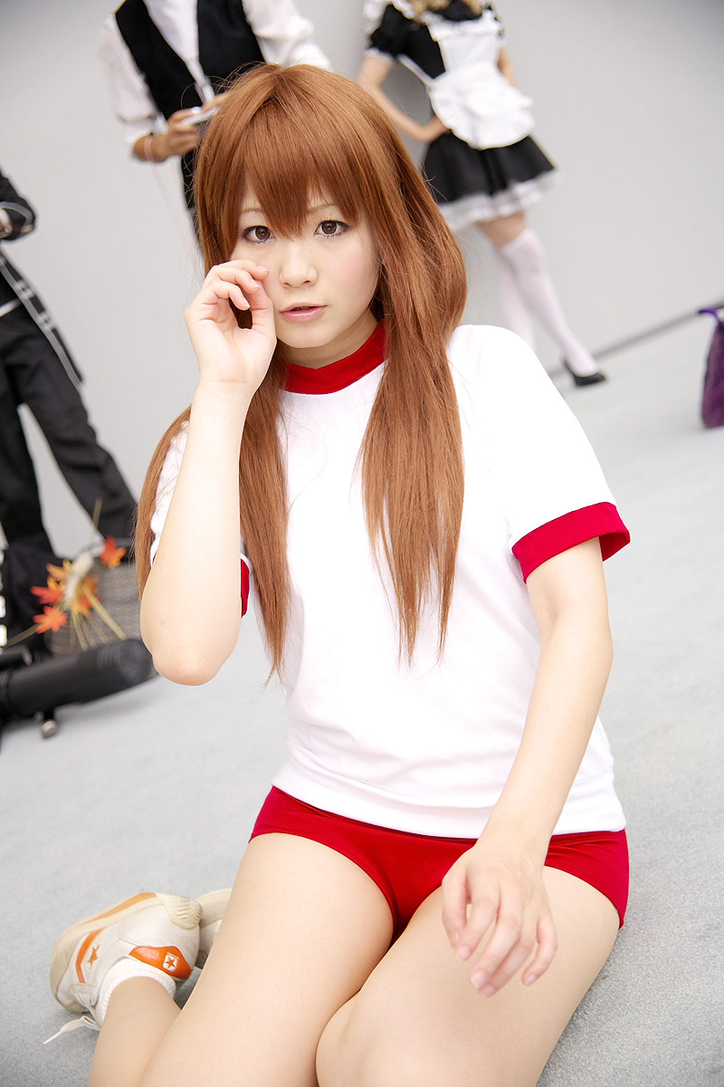 to-kamui, character request, highres, photo (medium), source request, brown hair, cosplay, gym uniform