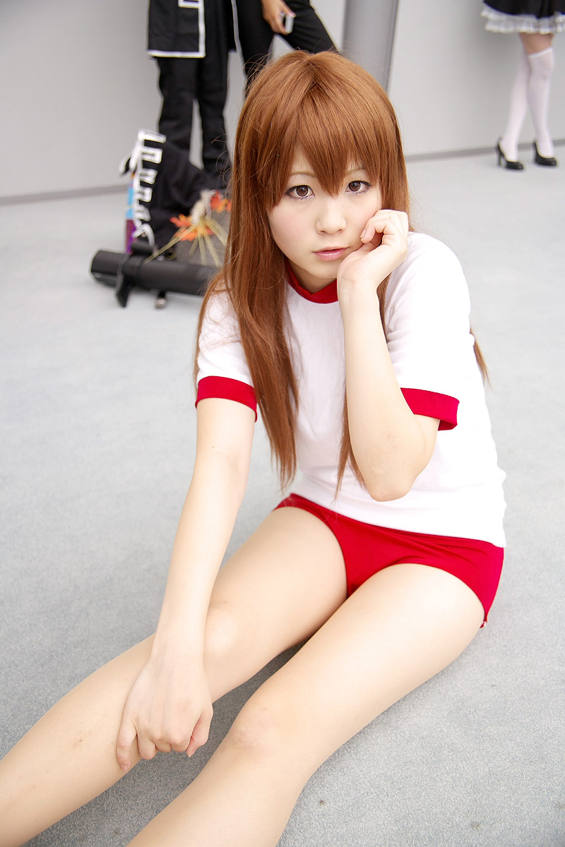 to-kamui, character request, highres, photo (medium), source request, brown hair, cosplay, gym uniform