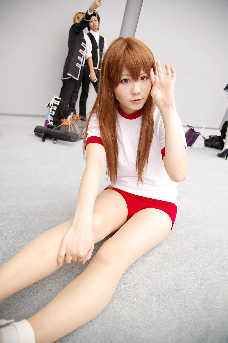 to-kamui, character request, highres, photo (medium), source request, brown hair, cosplay, gym uniform