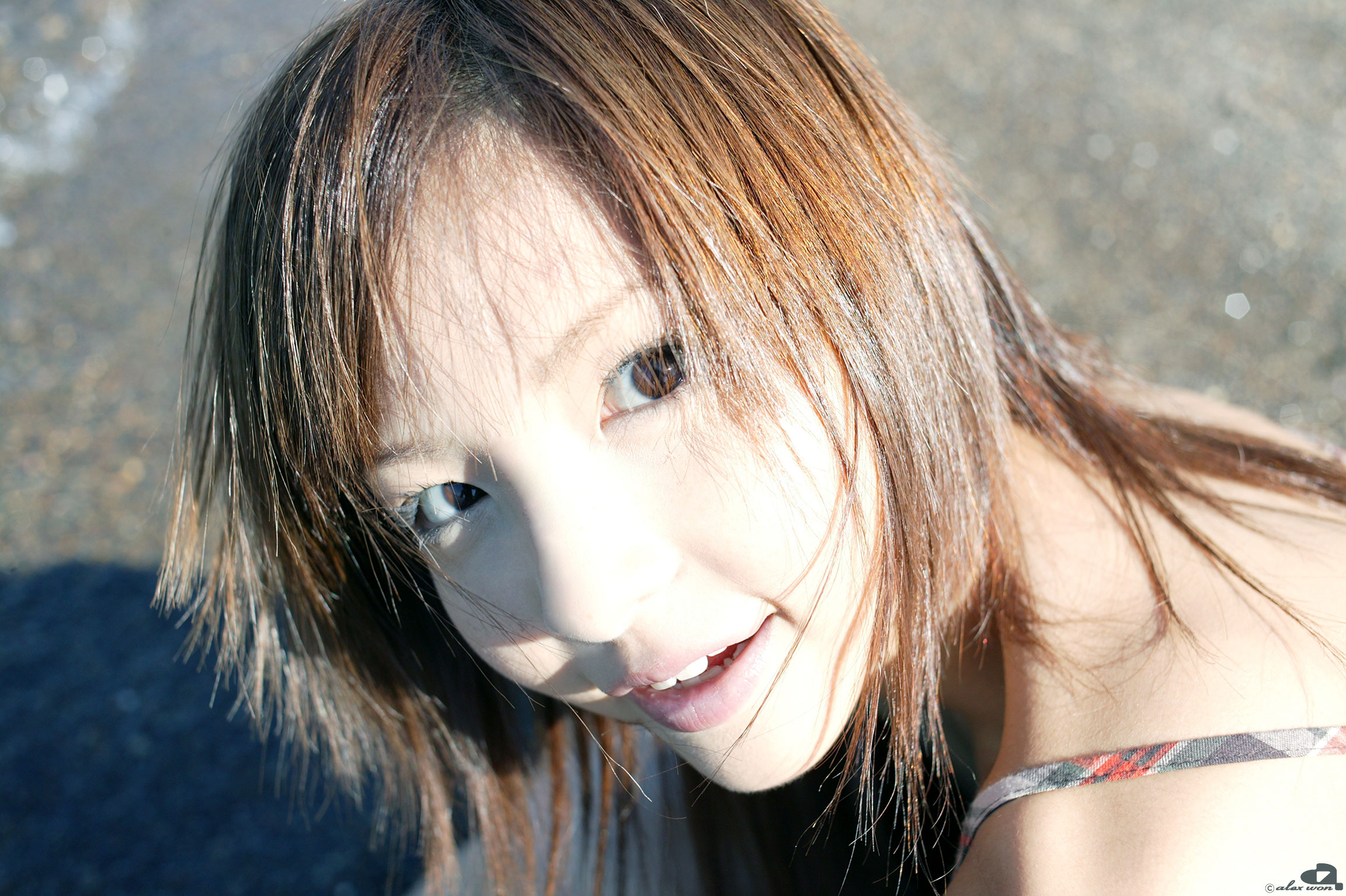 nagasaki rina, highres, photo (medium), tagme, beach, camisole