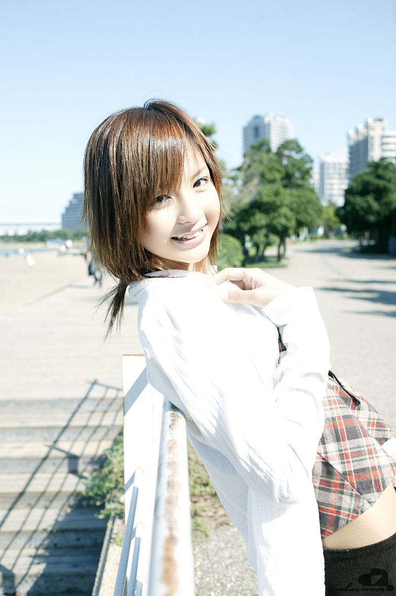 nagasaki rina, highres, photo (medium), camisole, dress shirt, miniskirt, shirt, skirt