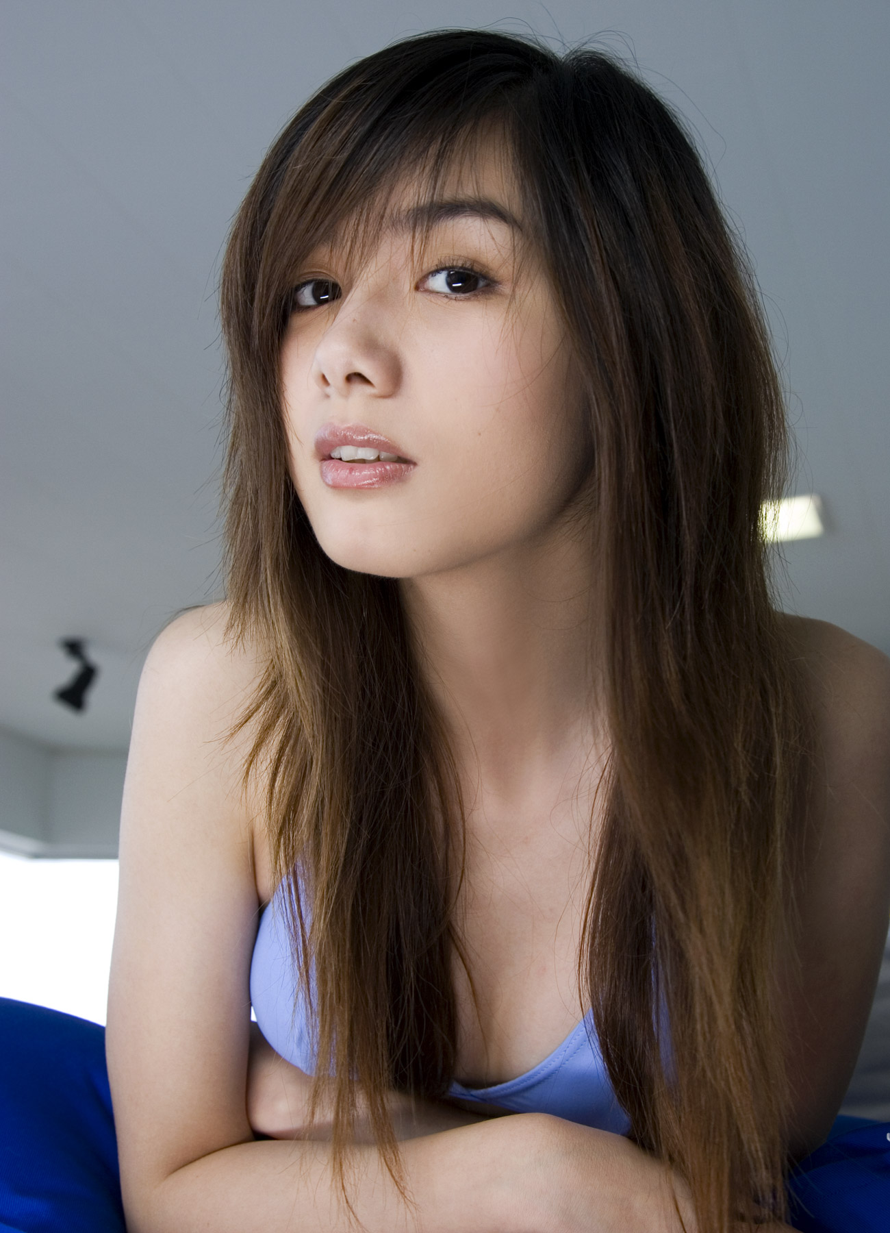 rola chung, highres, photo (medium), tagme, bikini, bikini top only, swimsuit