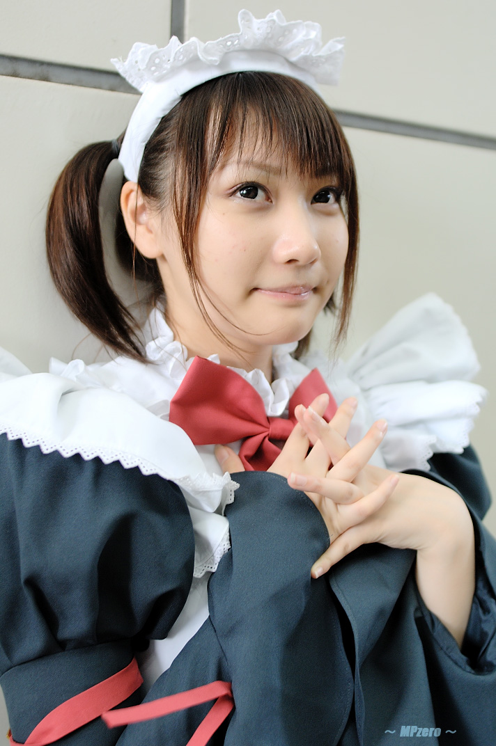 konatsu minato, photo (medium), apron, cosplay, maid, maid apron, twintails