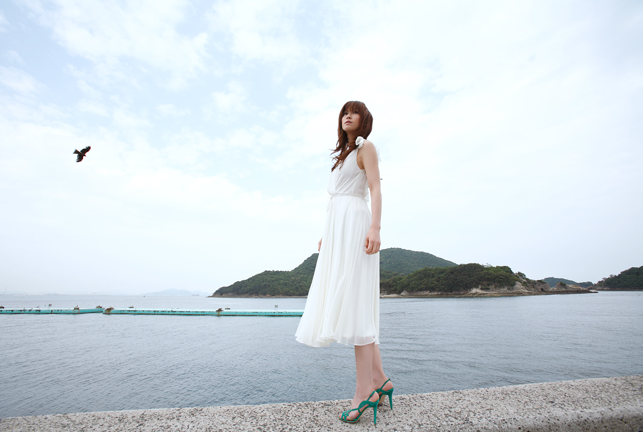 hatano hiroko, natsu no owari no tabi, photo (medium), dress, ocean
