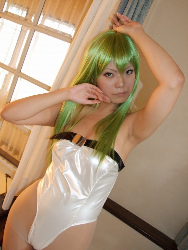 kohina, c.c., code geass, photo (medium), cosplay, green hair, swimsuit