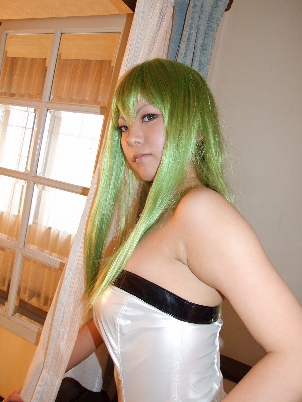 kohina, c.c., code geass, photo (medium), cosplay, green hair, swimsuit