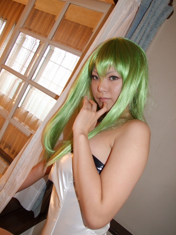 kohina, c.c., code geass, photo (medium), cosplay, green hair, swimsuit