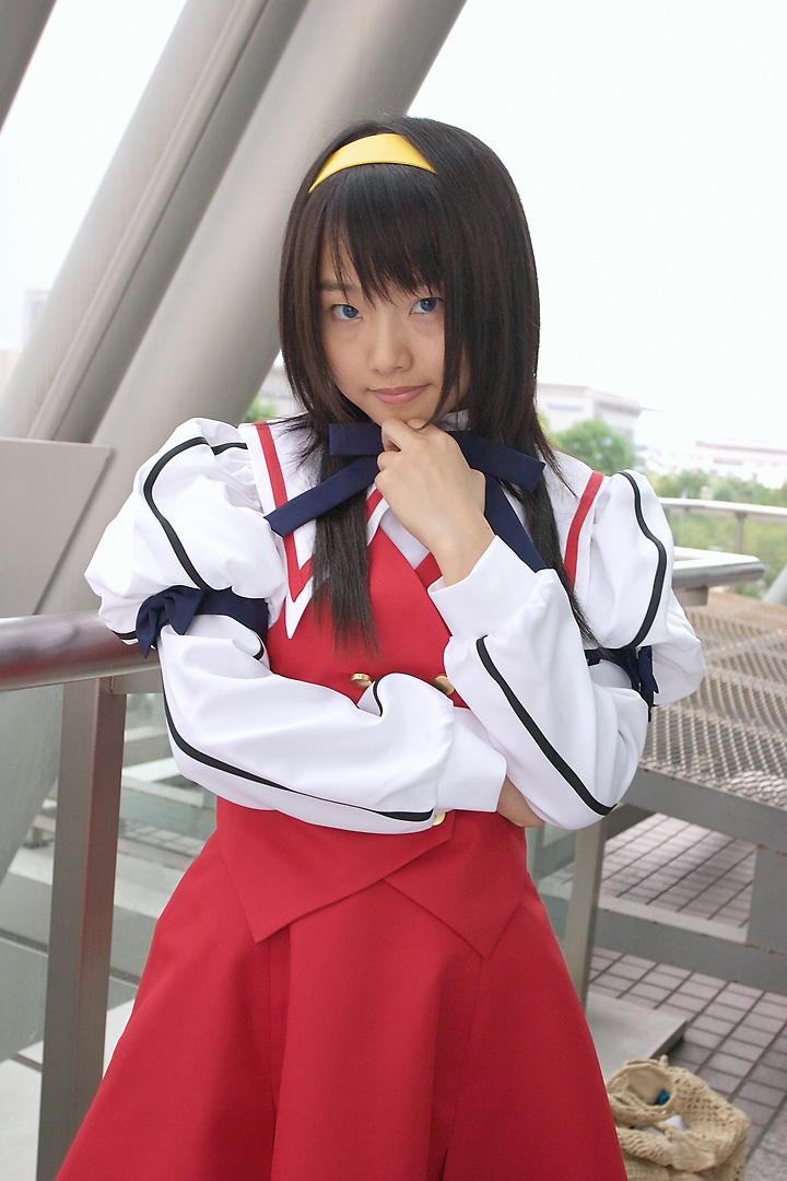 himemiya chikane, matsunaga ayaka, kannazuki no miko, photo (medium), cosplay, hairband, pleated skirt, sailor, school uniform, serafuku, skirt