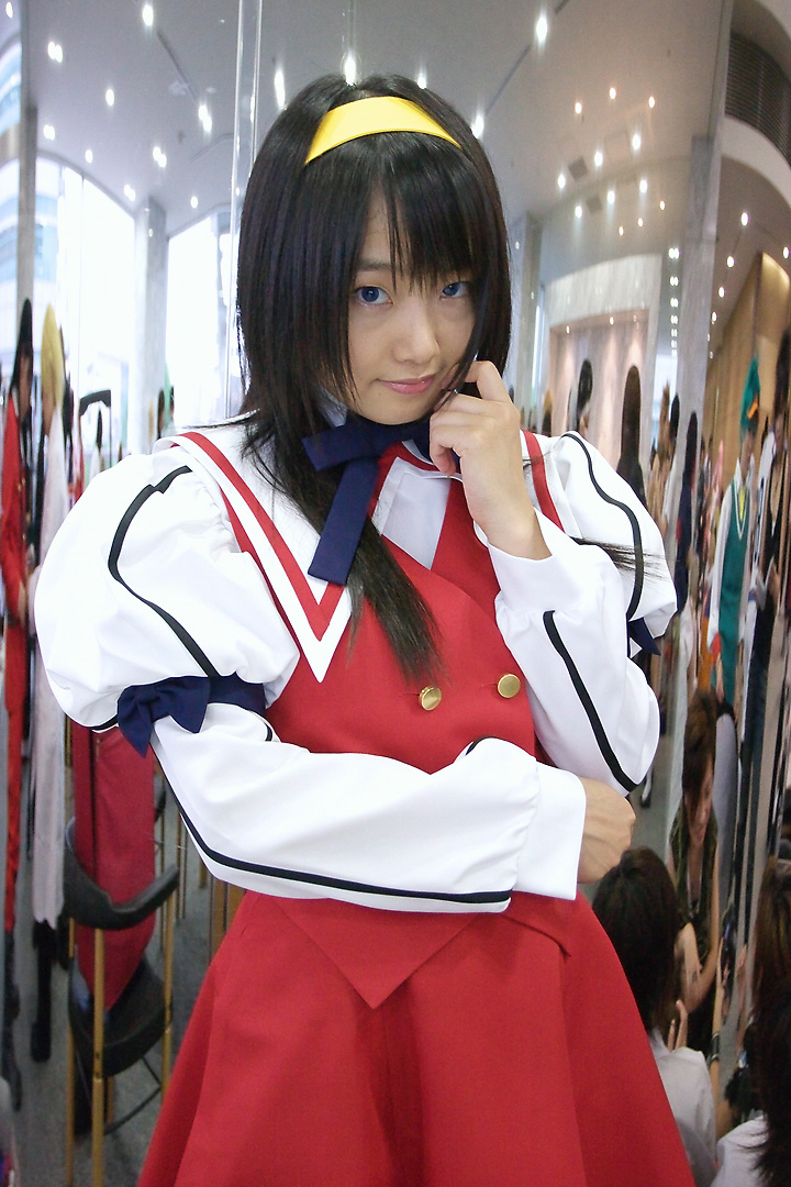 himemiya chikane, matsunaga ayaka, kannazuki no miko, photo (medium), asian, blue eyes, cosplay, hairband, pleated skirt, sailor, school uniform, serafuku, skirt