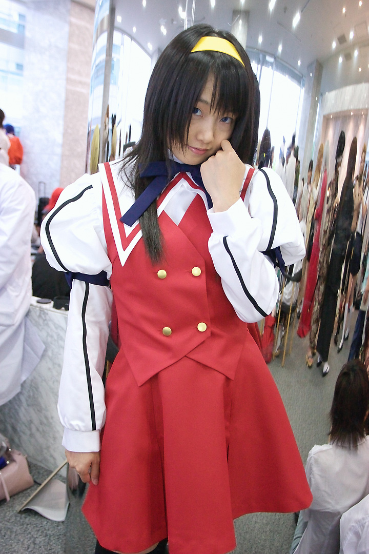himemiya chikane, matsunaga ayaka, kannazuki no miko, photo (medium), asian, blue eyes, boots, cosplay, hairband, pleated skirt, sailor, school uniform, serafuku, skirt, thighhighs, zettai ryouiki