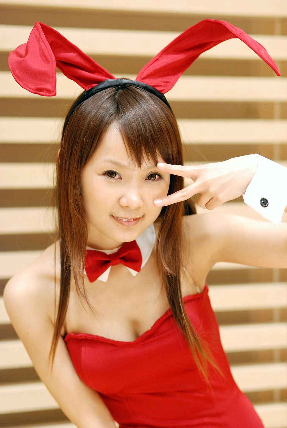hiromichi, asahina mikuru, suzumiya haruhi no yuuutsu, highres, photo (medium), animal ears, collar, cosplay, leotard, rabbit ears