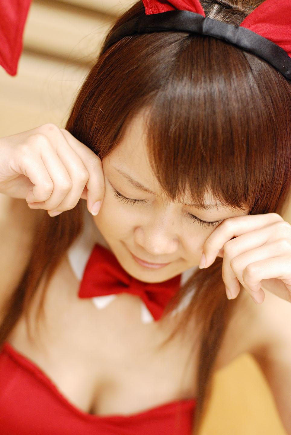 hiromichi, asahina mikuru, suzumiya haruhi no yuuutsu, highres, photo (medium), animal ears, collar, cosplay, leotard, rabbit ears