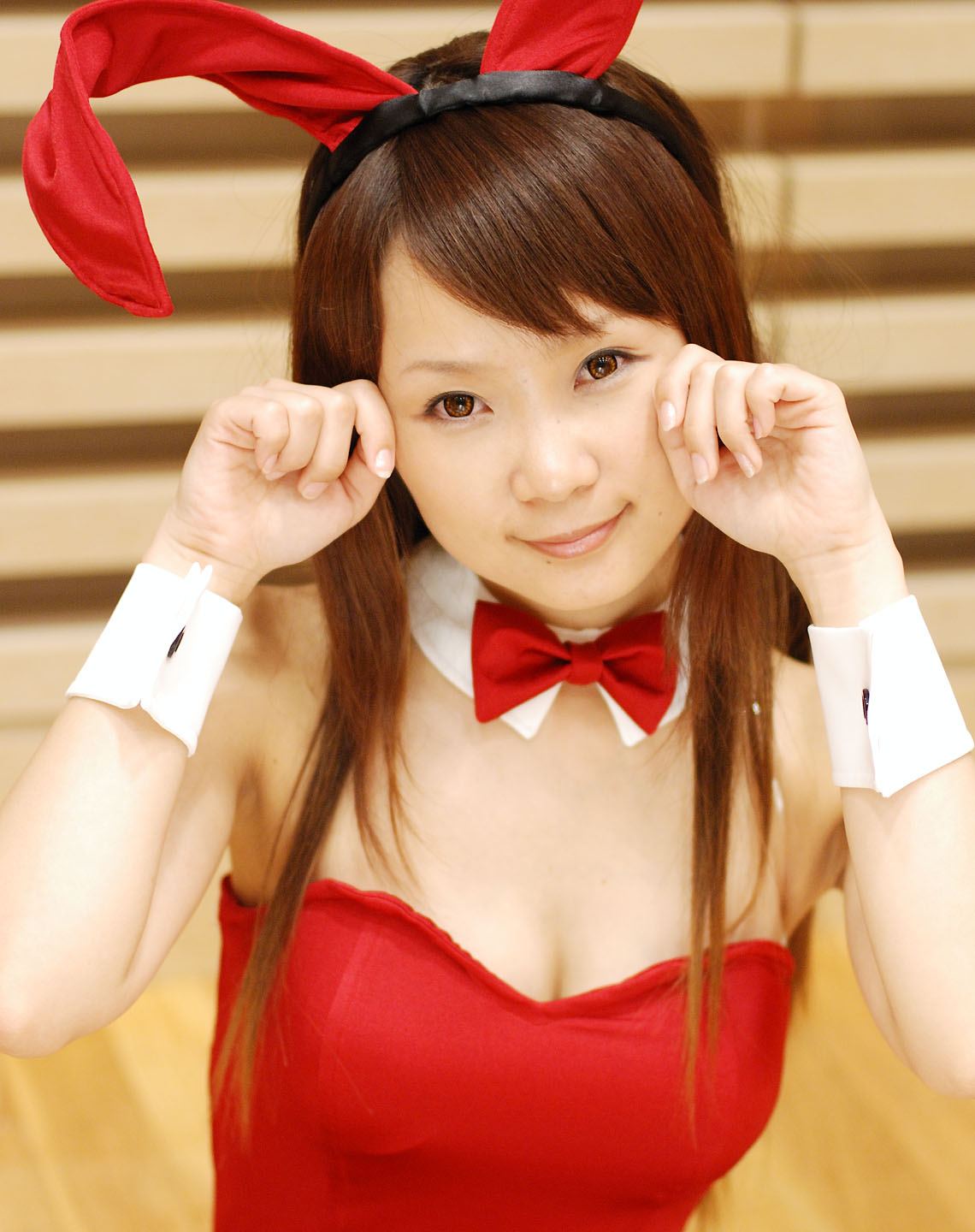 hiromichi, asahina mikuru, suzumiya haruhi no yuuutsu, highres, photo (medium), animal ears, collar, cosplay, leotard, rabbit ears