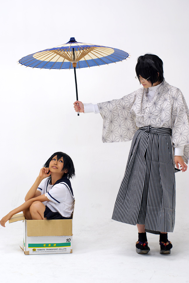 itoshiki nozomu, sayonara zetsubou sensei, photo (medium), box, cosplay, umbrella