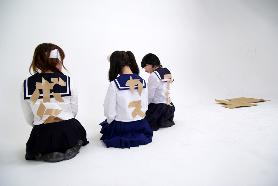 fuura kafuka, kobushi abiru, otonashi meru, sayonara zetsubou sensei, photo (medium), cosplay, sailor, school uniform, serafuku