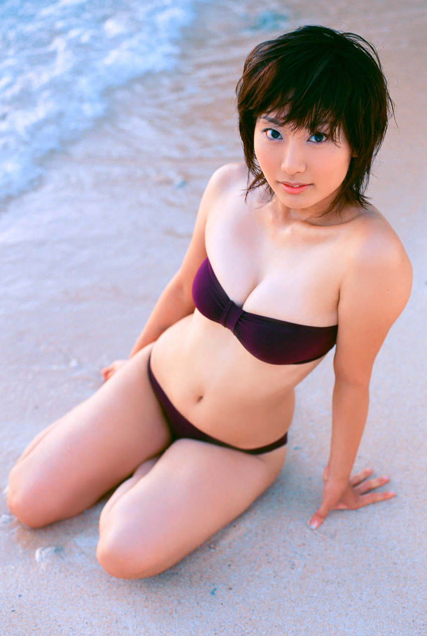 harada mai, mai sweet, highres, photo (medium), beach, bikini, ocean, swimsuit