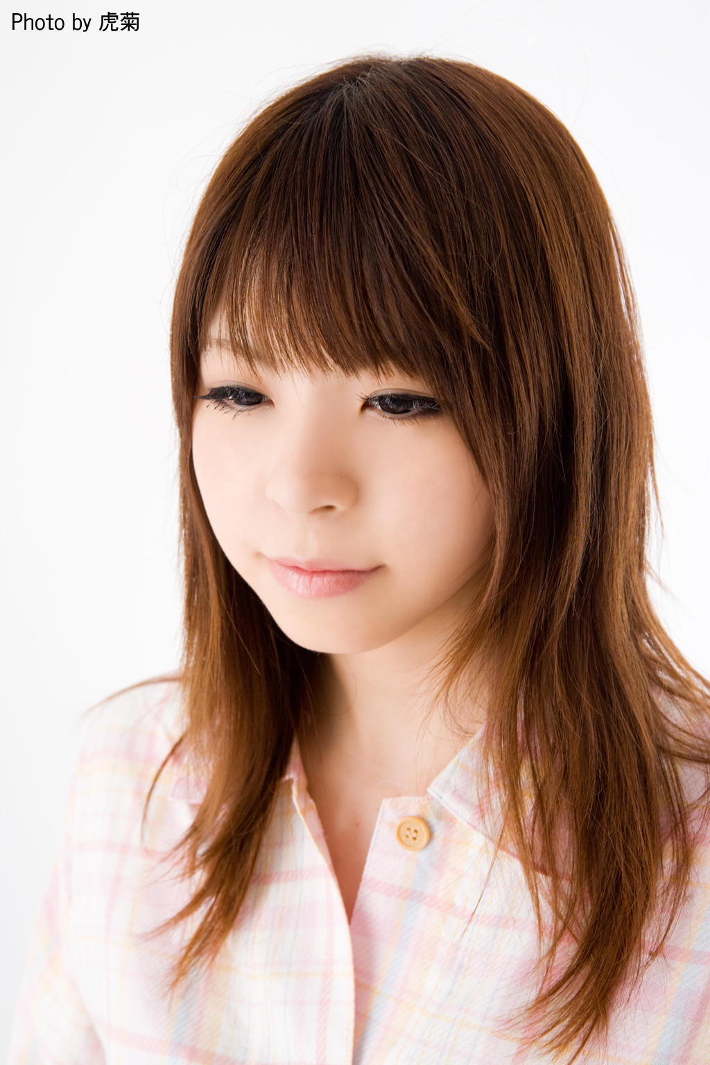 katou mari, highres, photo (medium), close-up, flower peach 2, pajamas