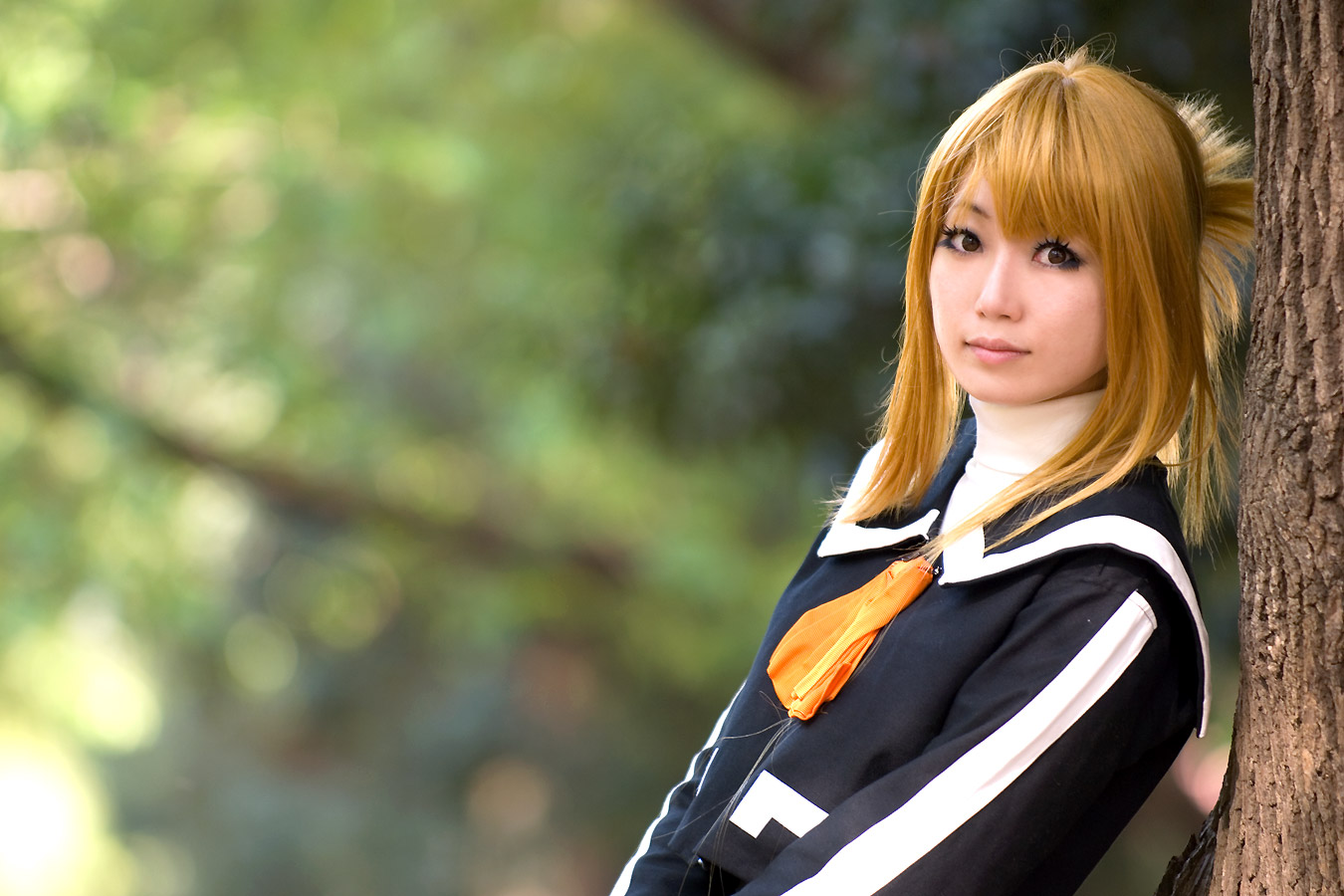 sagiri shion, character request, photo (medium), source request, blonde hair, cosplay, sailor, school uniform, serafuku