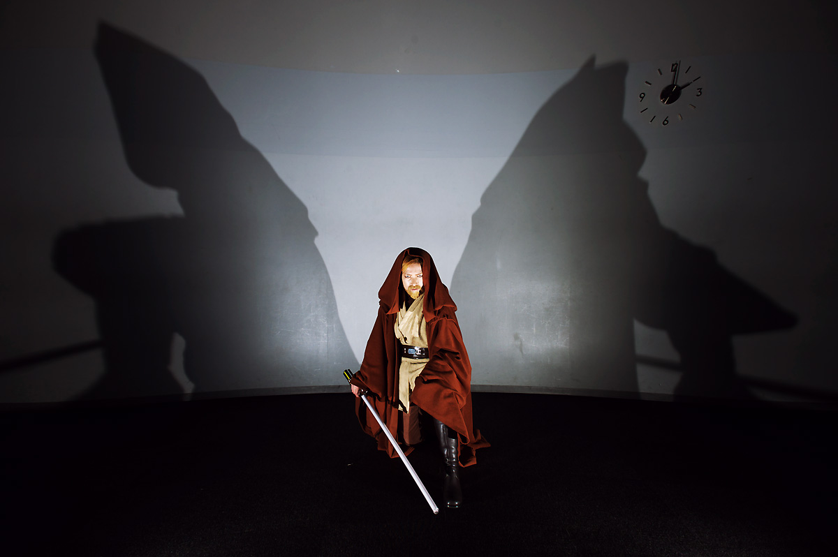 obi-wan kenobi, star wars, photo (medium), beard, boots, cloak, cosplay, energy sword, facial hair, jedi, lightsaber, sakuya siina, sword, weapon