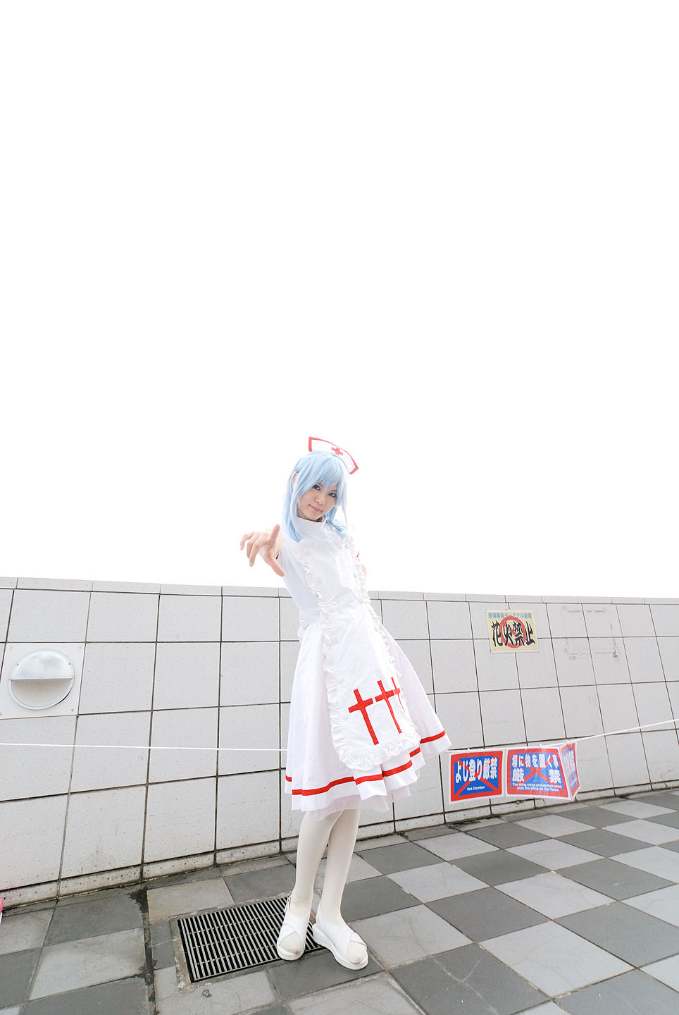kouno tooru, princess princess, highres, photo (medium), blue hair, cosplay, kouzuki suzuka, nurse