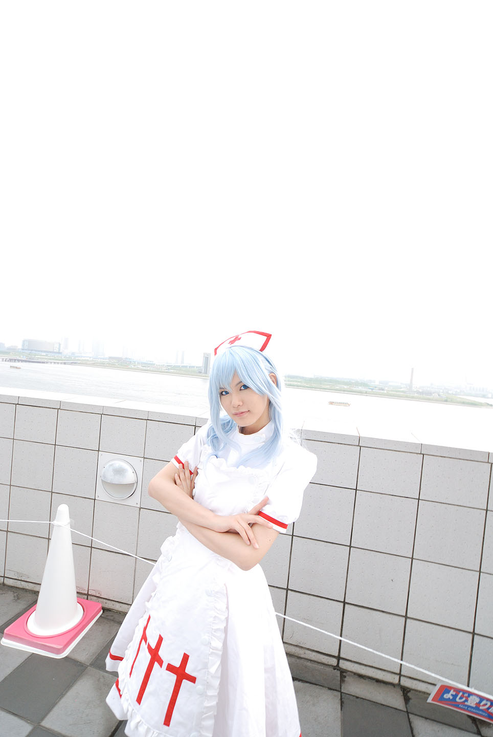kouno tooru, princess princess, highres, photo (medium), blue hair, cosplay, kouzuki suzuka, nurse