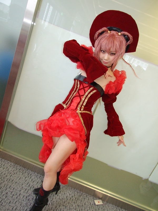 another blood, demonbane, photo (medium), boots, braid, cosplay, dress, frills, gown, izaki nokoru, pink hair
