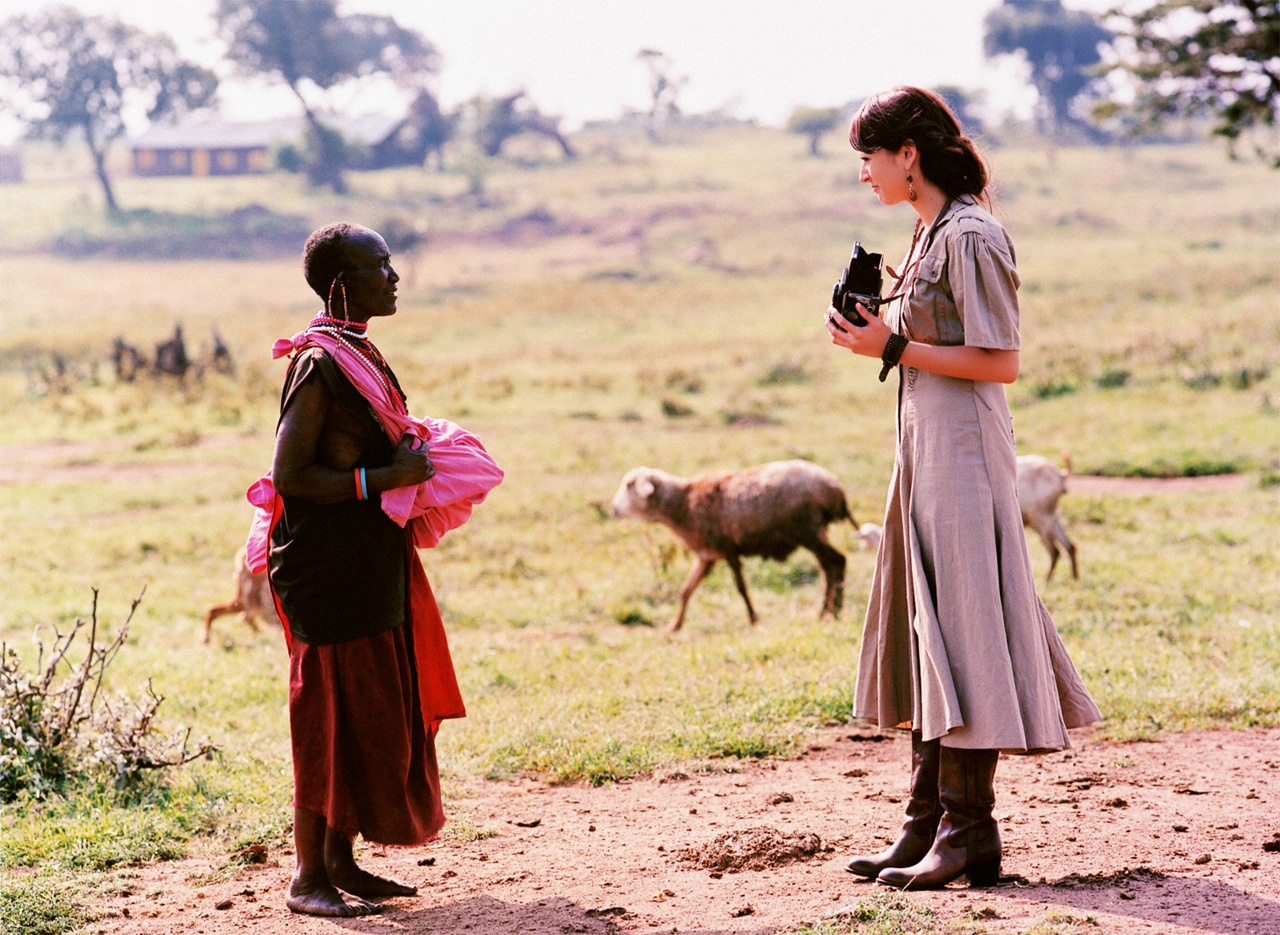 leah dizon, photo (medium), africa, boots, camera, dress, goat herder, goats, kenya