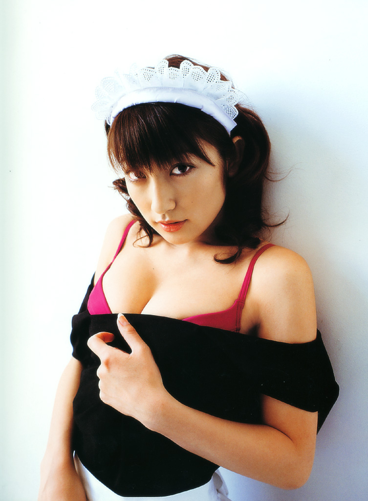 kumada yoko, photo (medium), 7 days 7 colors, apron, bra, cosplay, lingerie, underwear, waitress