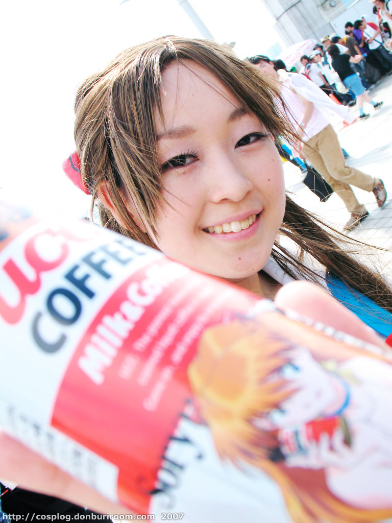 souryuu asuka langley, neon genesis evangelion, photo (medium), coffee, cosplay, hairpods, ryuuge, sailor, school uniform, serafuku, twintails