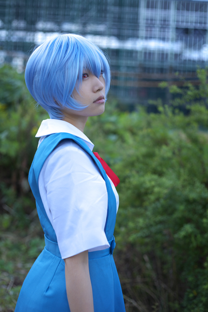 ayanami rei, iori, neon genesis evangelion, photo (medium), blue hair, cosplay, sailor, school uniform, serafuku