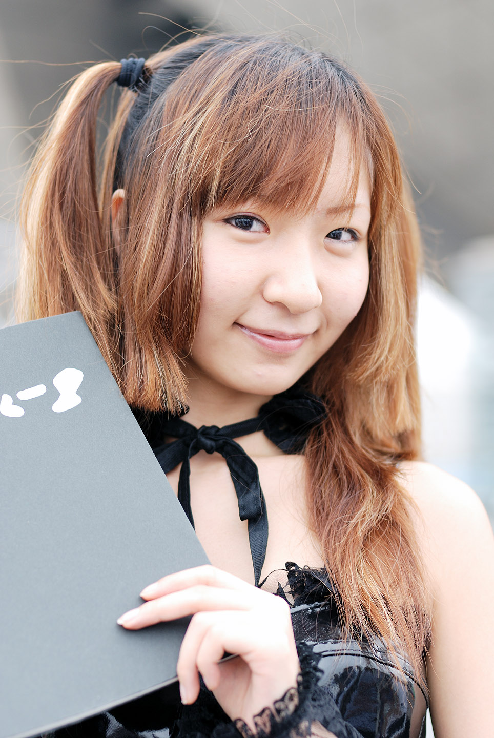 amane misa, iwazaki rinka, death note, highres, photo (medium), cosplay, detached sleeves, dress, lace, twintails