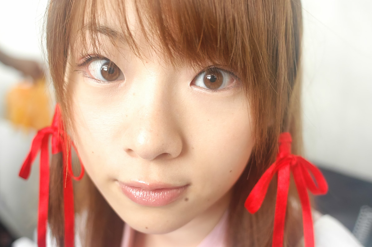 character request, photo (medium), source request, cosplay, hair ribbon, hayashibara kaguya, japanese clothes, miko, ribbon, twintails