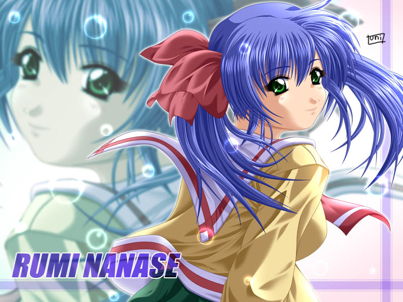 nanase rumi, one – kagayaku kisetsu e, 00s, 1girl, female focus, ribbon, school uniform, serafuku, solo