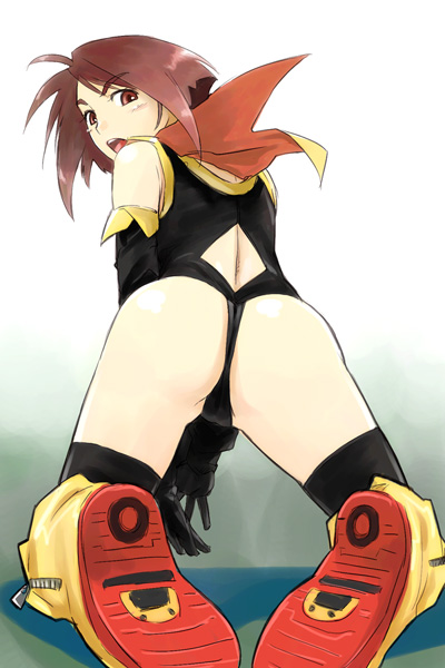 michael f91, ass, back, bent over, looking back, panties, solo, thighhighs, underwear
