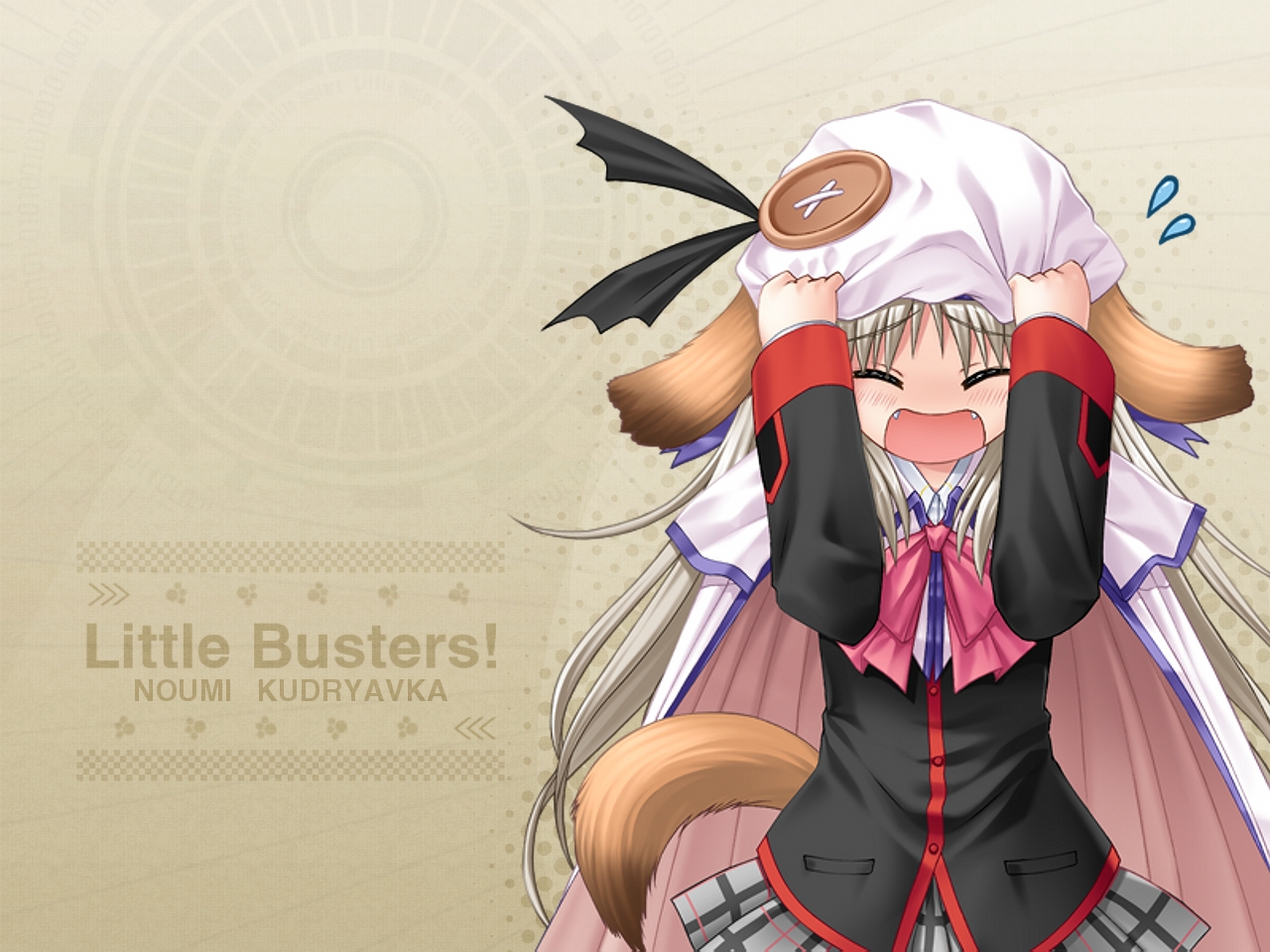 noumi kudryavka, little busters!, tagme, animal ears, blush, long hair, tail