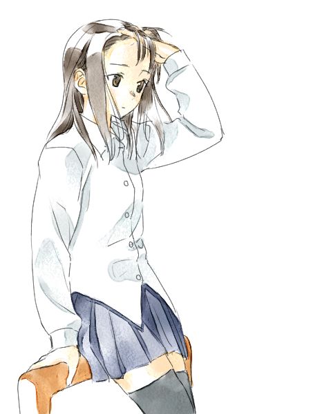 original, 1girl, female focus, school uniform, serafuku, solo, thighhighs, zettai ryouiki