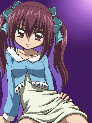 awa, ogura erina, kirarin revolution, lowres, 00s, 1girl, female focus, jaggy lines, oekaki, red eyes, red hair, solo, twintails