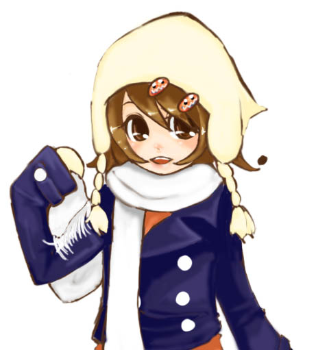 kaprice, original, brown eyes, brown hair, hood, scarf