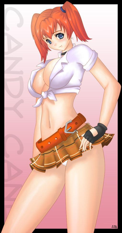candy cane (rumble roses), rumble roses, artist request, collar, gloves