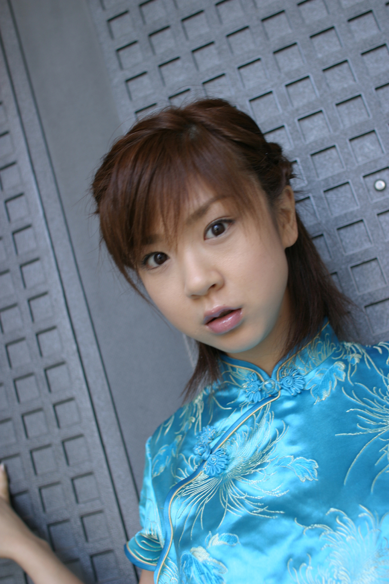hoshino aki, highres, photo (medium), asian, china dress, chinese clothes, dress, marshmallow