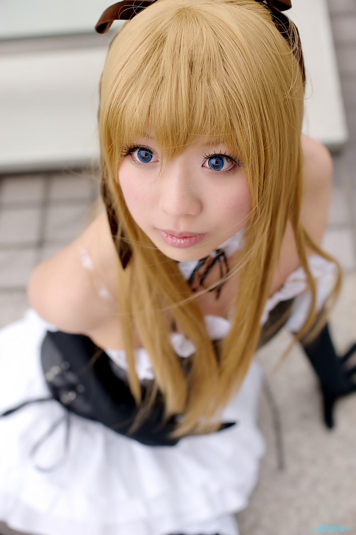 zero inch, souryuu asuka langley, neon genesis evangelion, real life, photo (medium), camisole, collar, cosplay, elbow gloves, frills, gloves, hair ribbon, miniskirt, red hair, ribbon, skirt