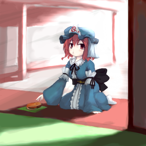 tsubasa (abchipika), saigyouji yuyuko, touhou, lowres, 1girl, female focus, hat, japanese clothes, kimono, solo