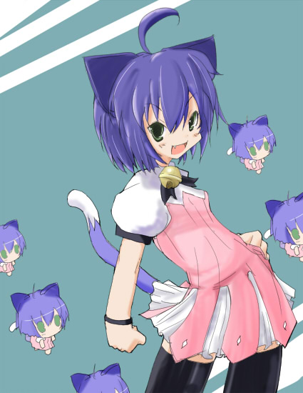 narakashiwa, midarezaki kyouka, kyouran kazoku nikki, tagme, 00s, animal ears, cat ears, solo, thighhighs