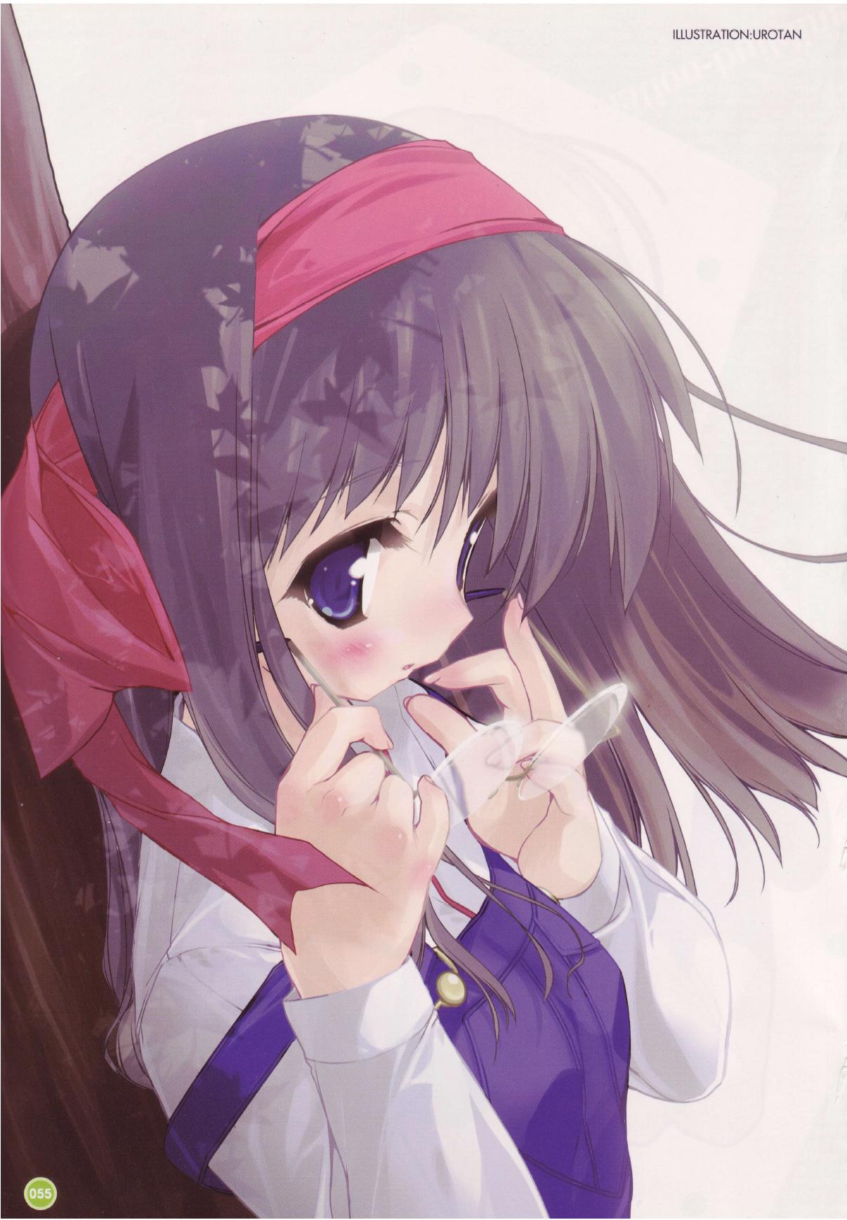 asahi, sakurai, urotan, aquaplus, highres, comic, graffiti, leaf, party