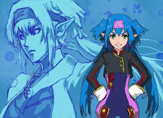 yutori (clockwork chicken), klan klein, meltrandi, zentradi, macross, macross frontier, pilot suit, 00s, military, military uniform, pointy ears, s.m.s.