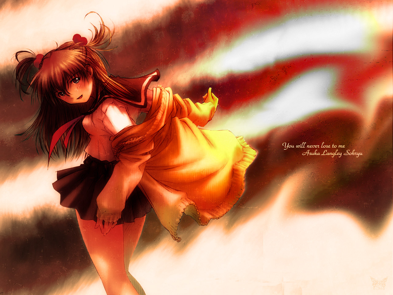 kobayashi yuji, souryuu asuka langley, neon genesis evangelion, 1girl, black skirt, blue eyes, brown eyes, brown hair, cowboy shot, female focus, jacket, long sleeves, looking at viewer, off shoulder, open clothes, open jacket, shirt, skirt, solo, undressing, white shirt