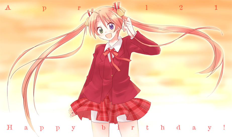yuuma (omaeno meinichi), kagurazaka asuna, mahou sensei negima!, 00s, 1girl, bell, female focus, hair bell, hair ornament, plaid clothes, plaid skirt, skirt, solo