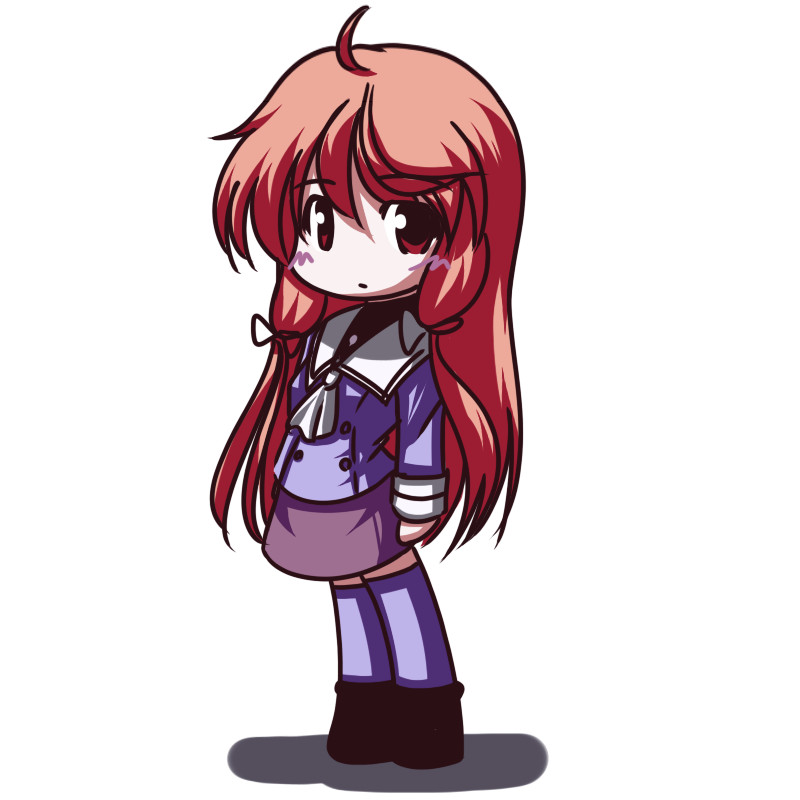 fictional sister, himuro akari, night wizard, 00s, 1girl, chibi, female focus, solo, thighhighs