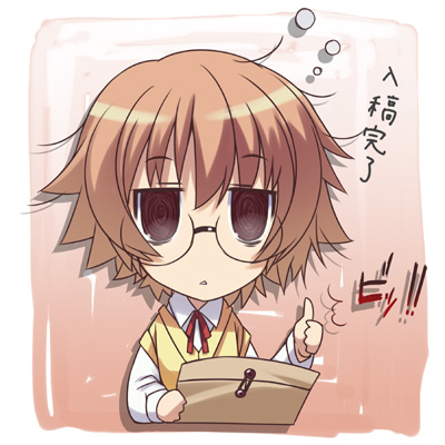 mizuki makoto, yamada michiru, to heart (series), to heart 2, lowres, 00s, chibi, solo, thumbs up